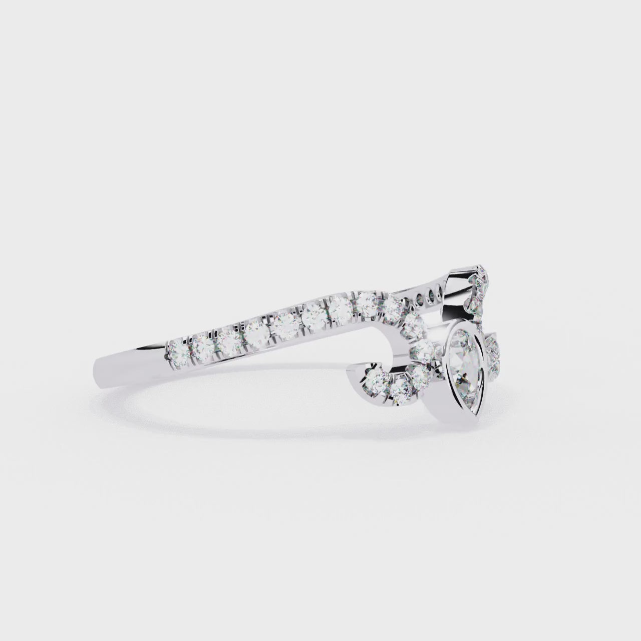 Elegant Central Stone Diamond Ring with Side Stone Accents