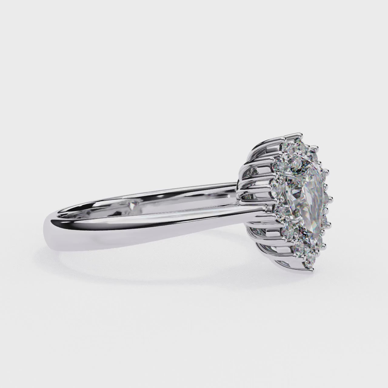 Elegant Central Stone Diamond Halo Ring