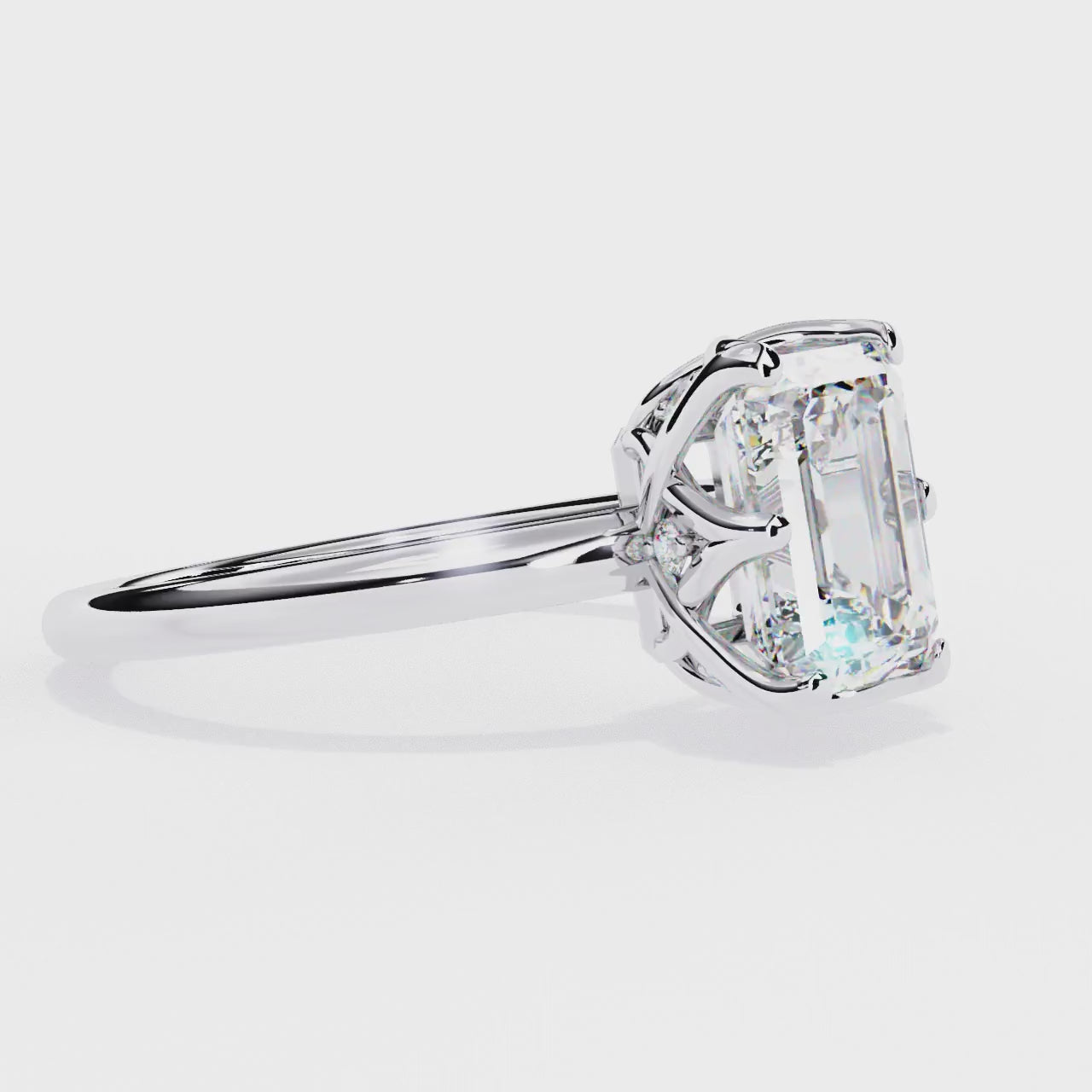 Elegant Radiant Central Stone Ring