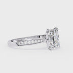 Elegant Central Stone Diamond Side Accent Ring
