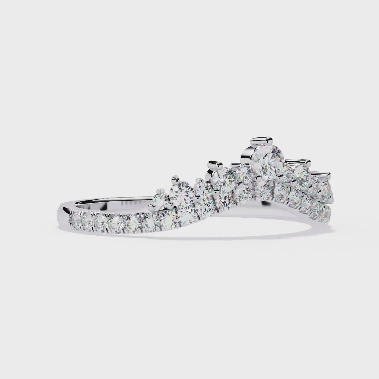 Radiant Diamond Side Stone Eternity Ring