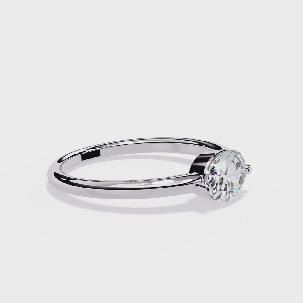 Radiant Solitaire Central Stone Ring