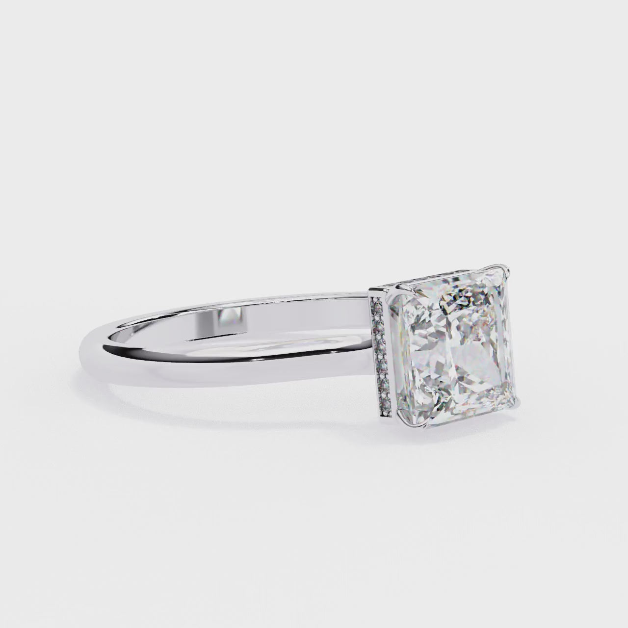 Elegant Central Stone Diamond Ring with Side Stone Brilliance