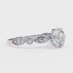 Elegant Central Stone Diamond Ring with Radiant Side Accents