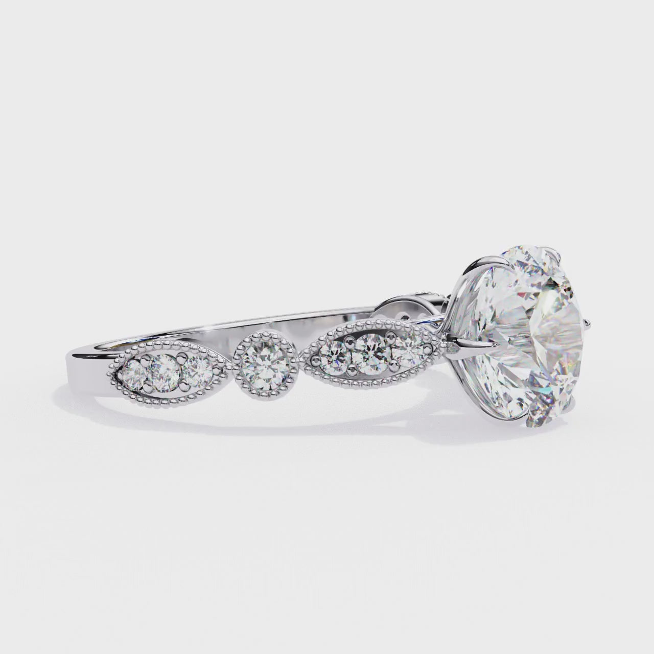Elegant Central Stone Diamond Ring with Radiant Side Accents