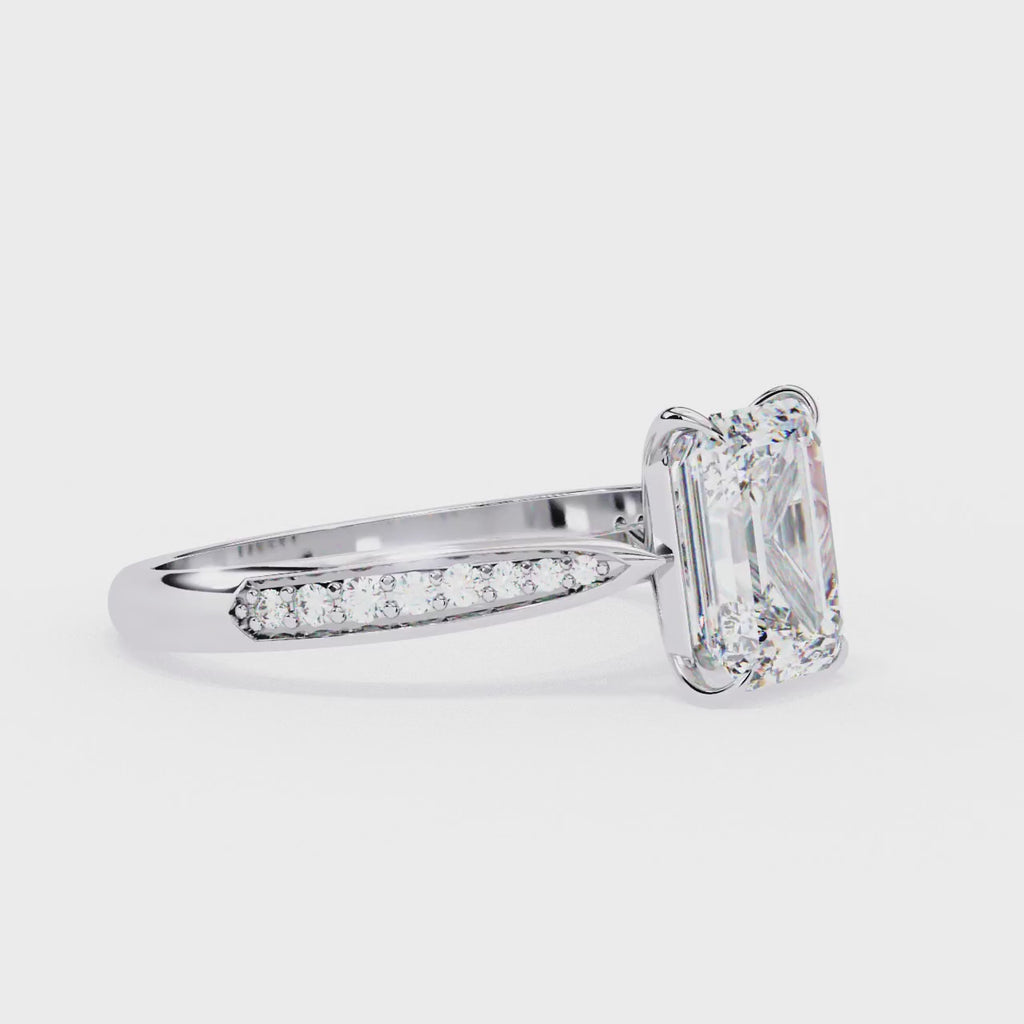 Elegant Central Stone Diamond Side Accent Ring