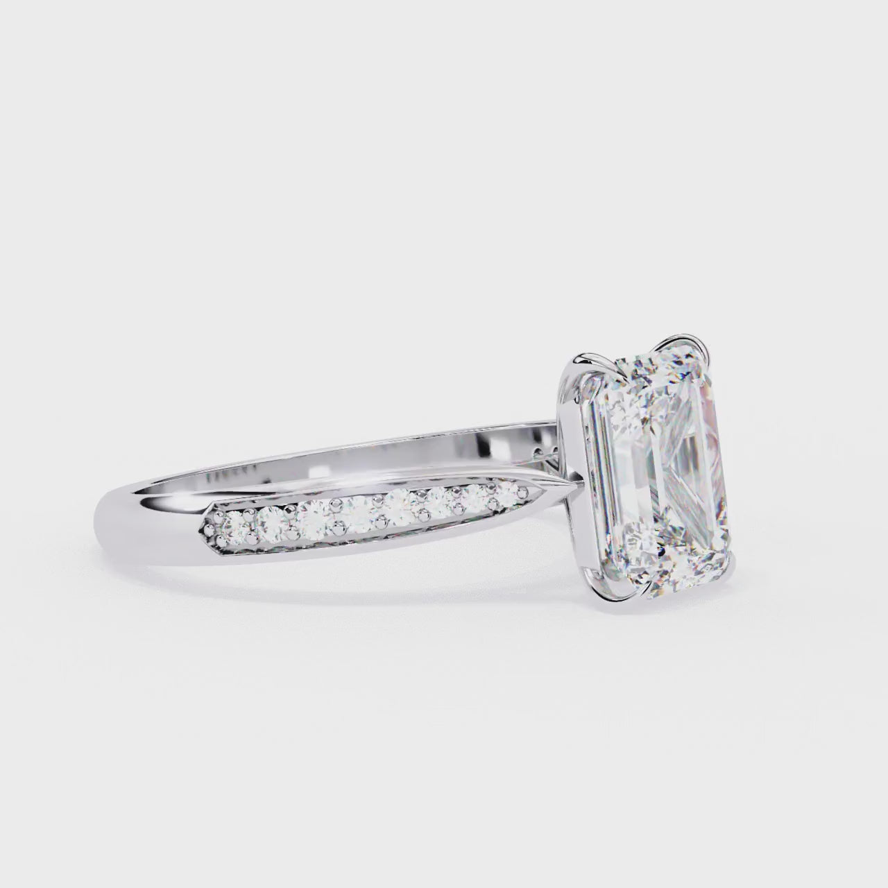 Elegant Central Stone Diamond Side Accent Ring