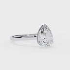 Elegant Central Stone Diamond Halo Ring