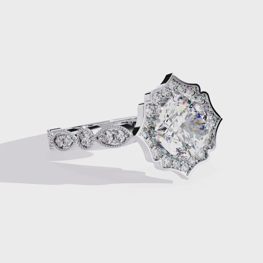 Elegant Diamond Central Stone and Side Accents Ring