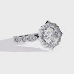 Elegant Diamond Central Stone and Side Accents Ring