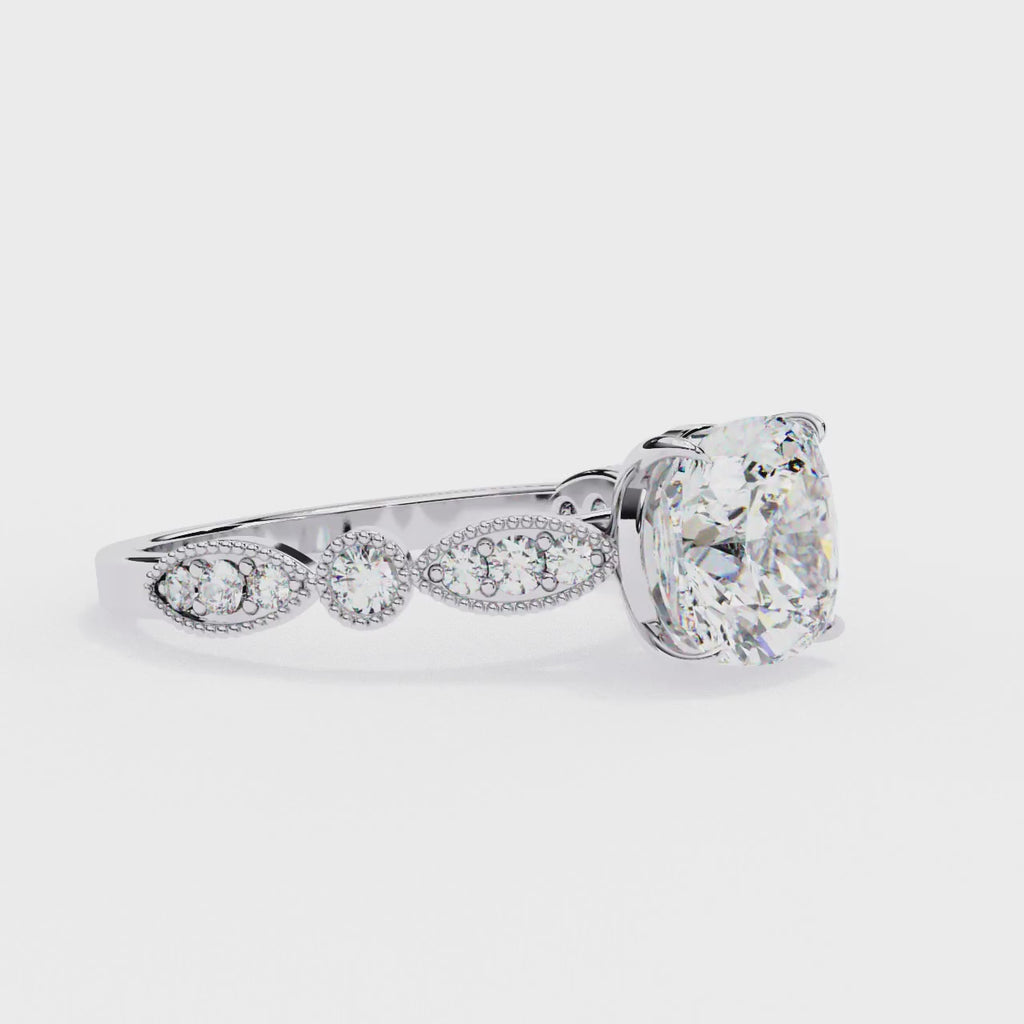 Elegant Diamond Central Stone Ring with Brilliant Side Accents