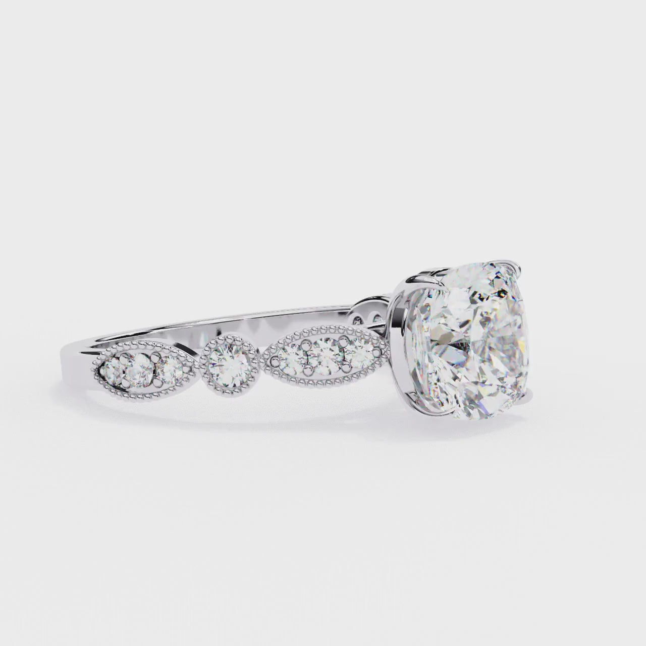 Elegant Diamond Central Stone Ring with Brilliant Side Accents