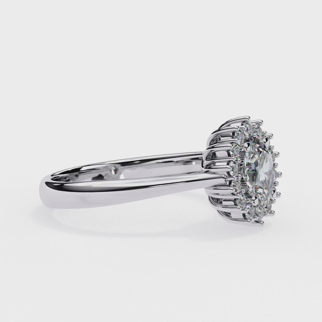 Elegant Central Stone Diamond Side Accent Ring