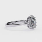 Elegant Central Stone Diamond Side Accent Ring