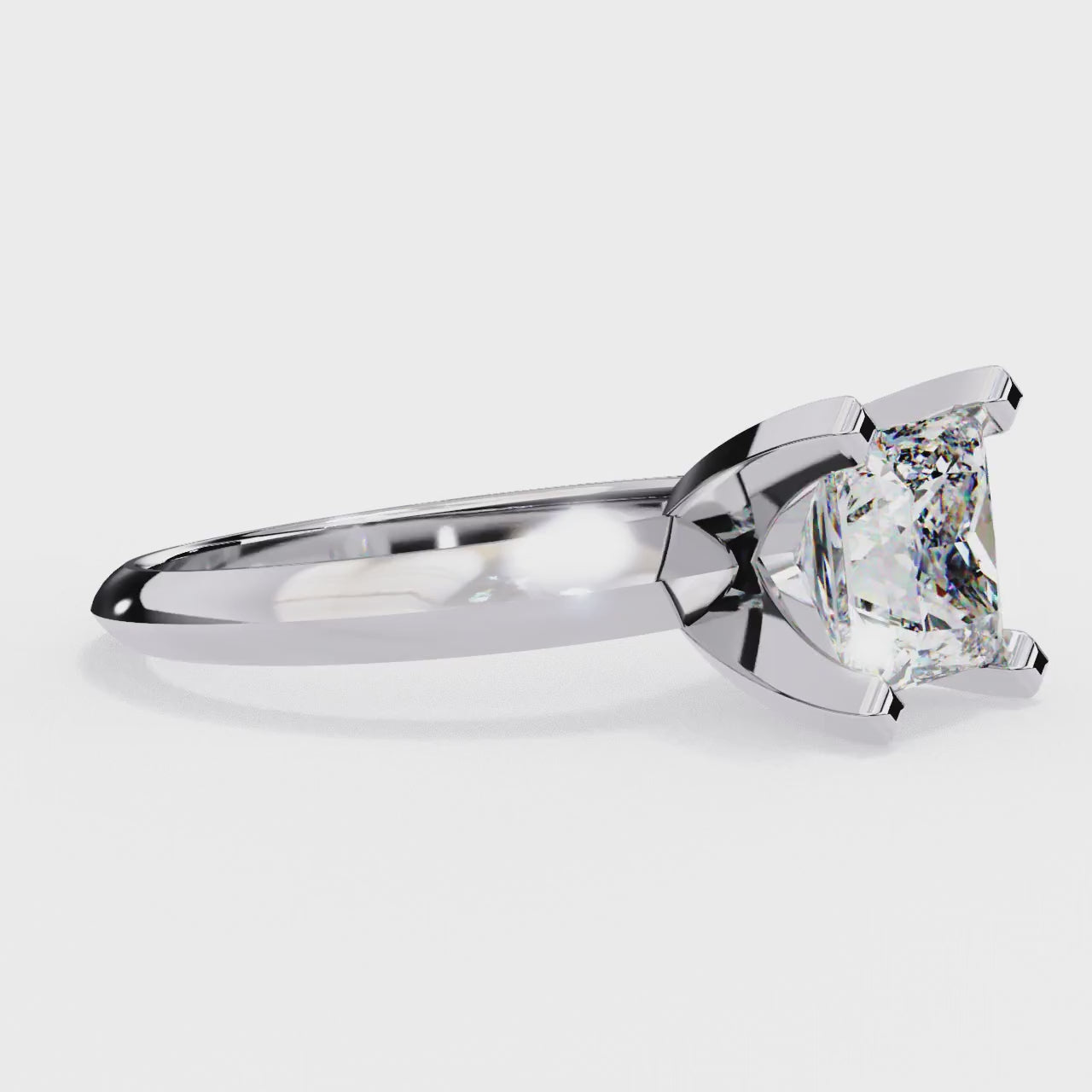 Radiant Solitaire Central Stone Diamond Ring