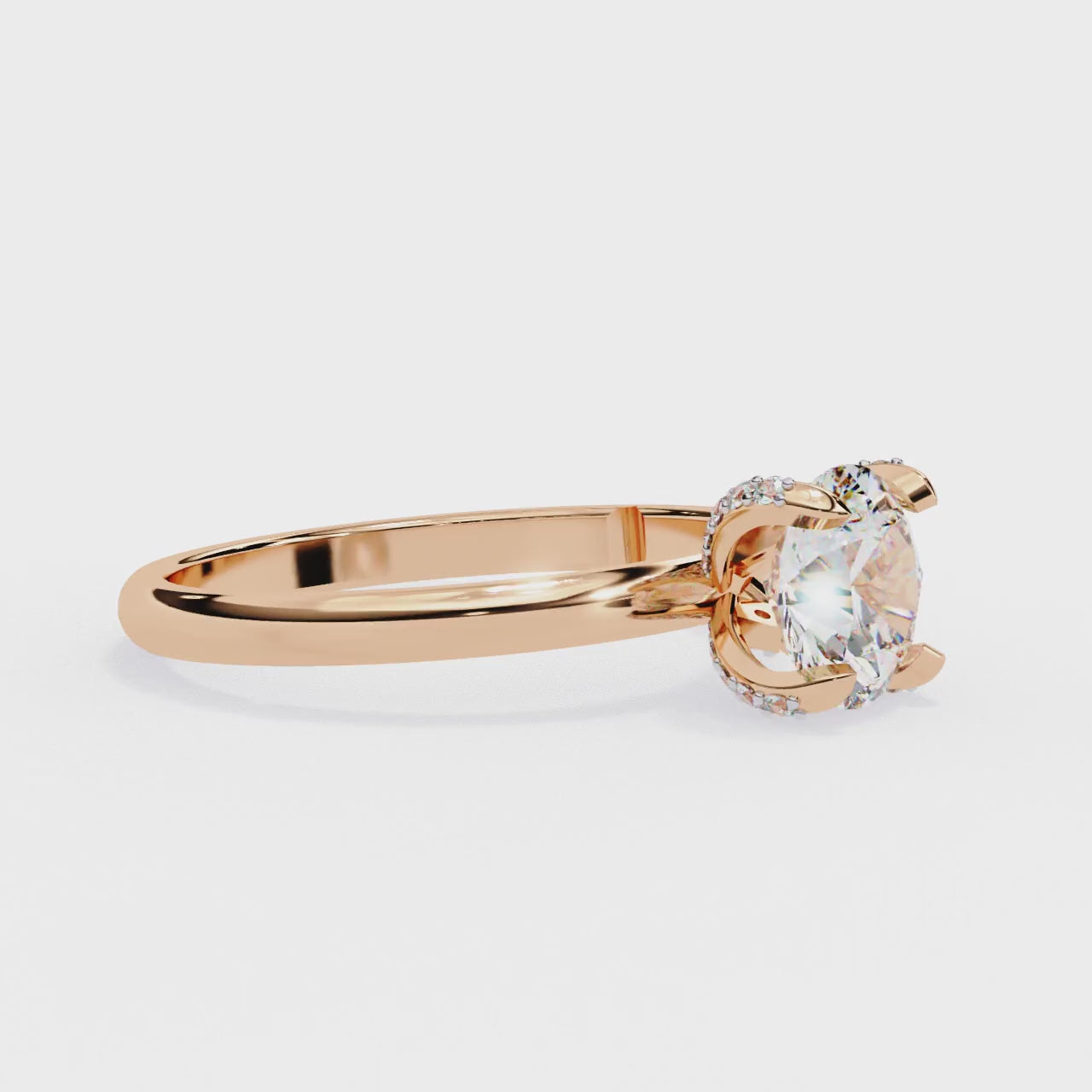 Radiant Central Stone Diamond Ring with Shimmering Side Accents