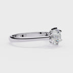 Elegant Radiant Central Stone Ring with Shimmering Side Accents
