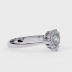 Radiant Central Stone Diamond Ring with Sparkling Side Accents