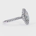 Radiant Diamond Cluster Central Stone Ring