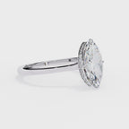 Radiant Central Stone Diamond Ring with Shimmering Side Accents