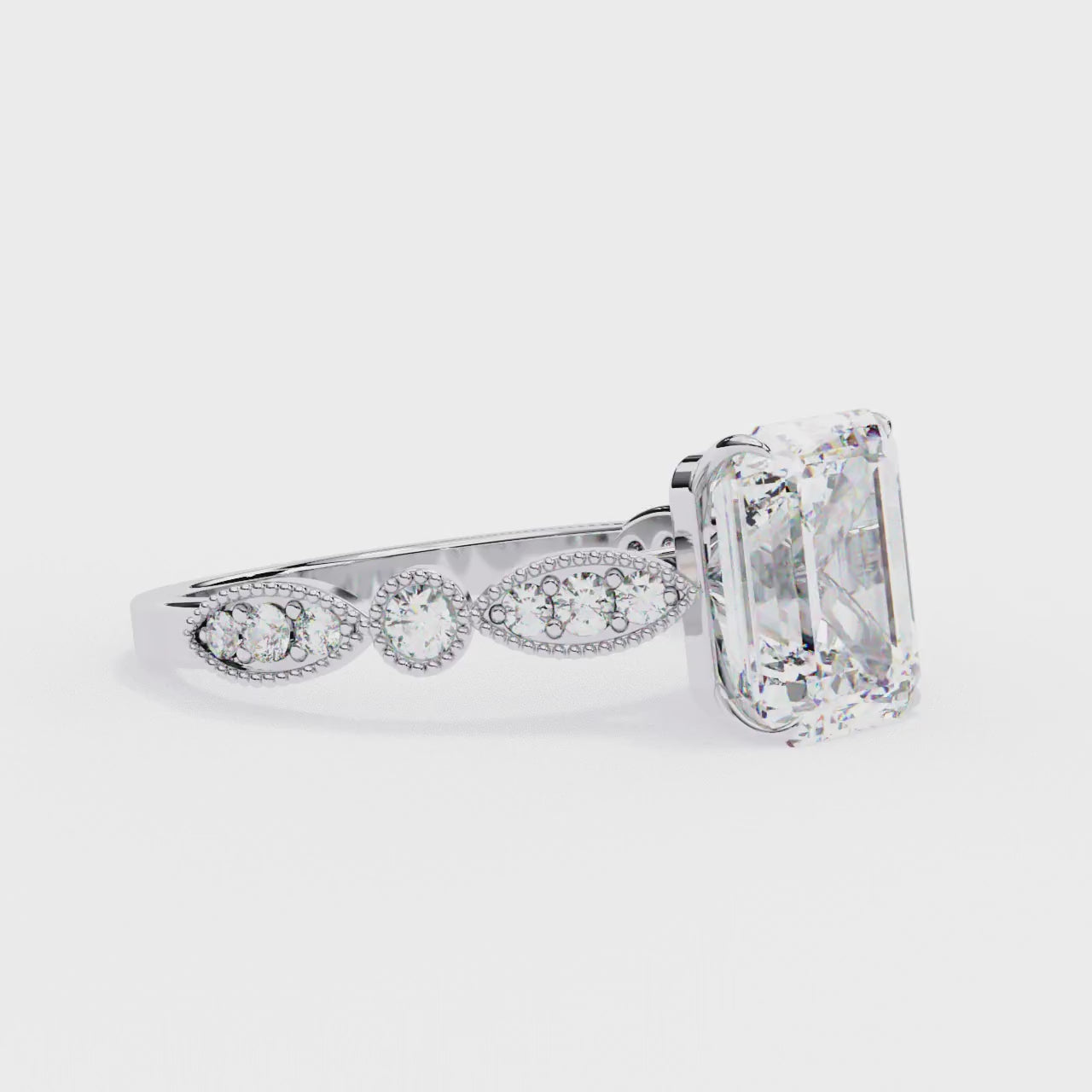 Elegant Central Stone Diamond Ring with Side Accents