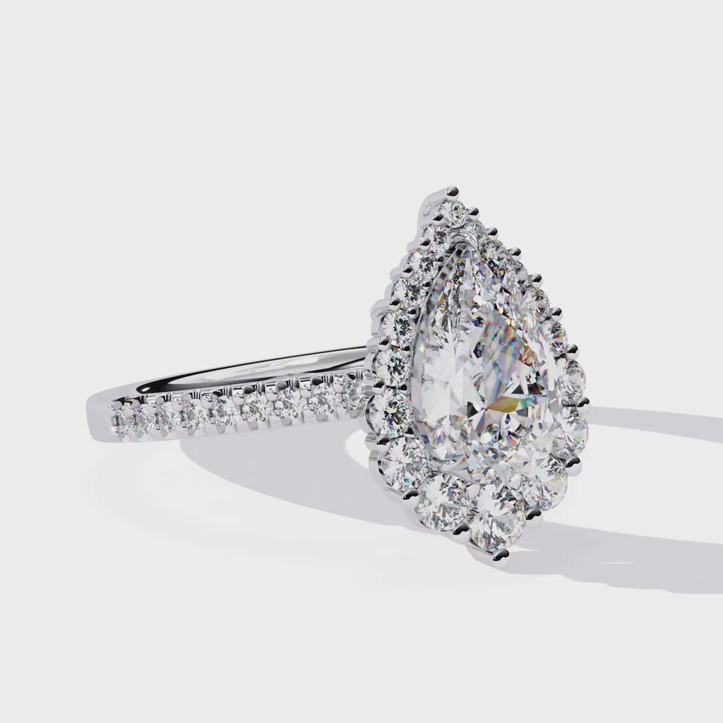Radiant Central Stone Diamond Side Accent Ring