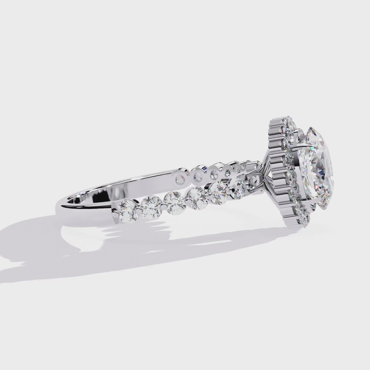 Elegant Central Stone Diamond Ring with Brilliant Side Accents