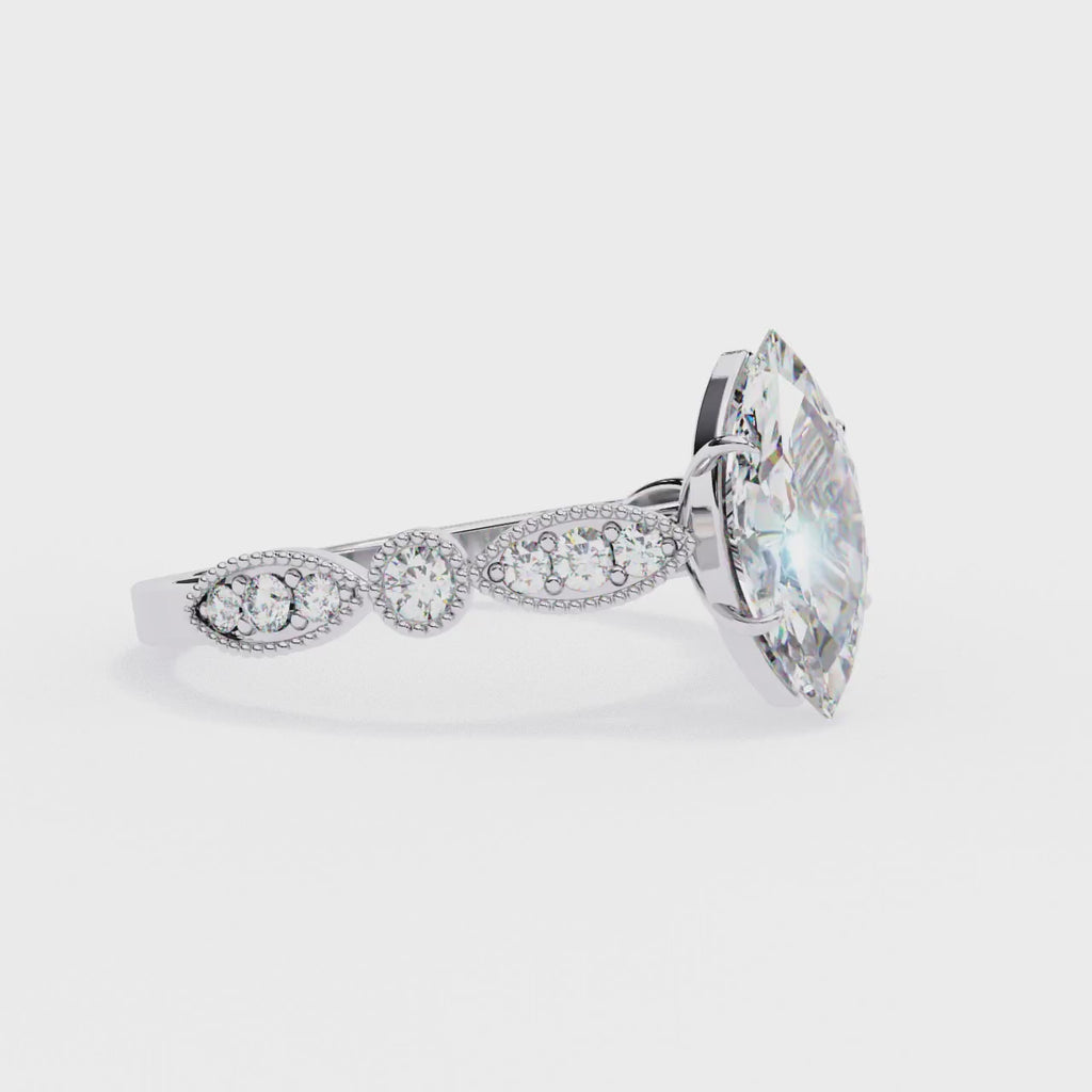 Elegant Central Stone Diamond Ring with Side Accents