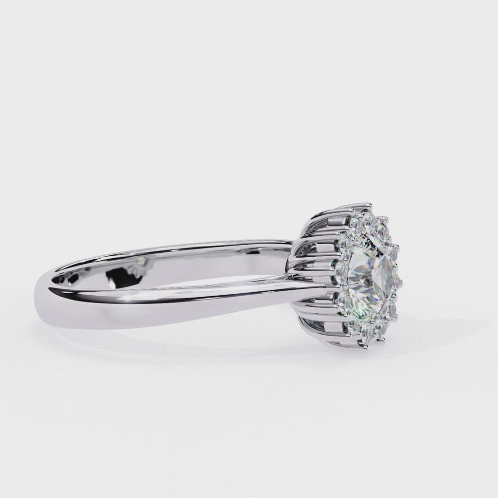 Elegant Central Stone Diamond Ring with Side Stone Brilliance
