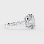 Elegant Diamond Central Stone Ring with Brilliant Side Accents