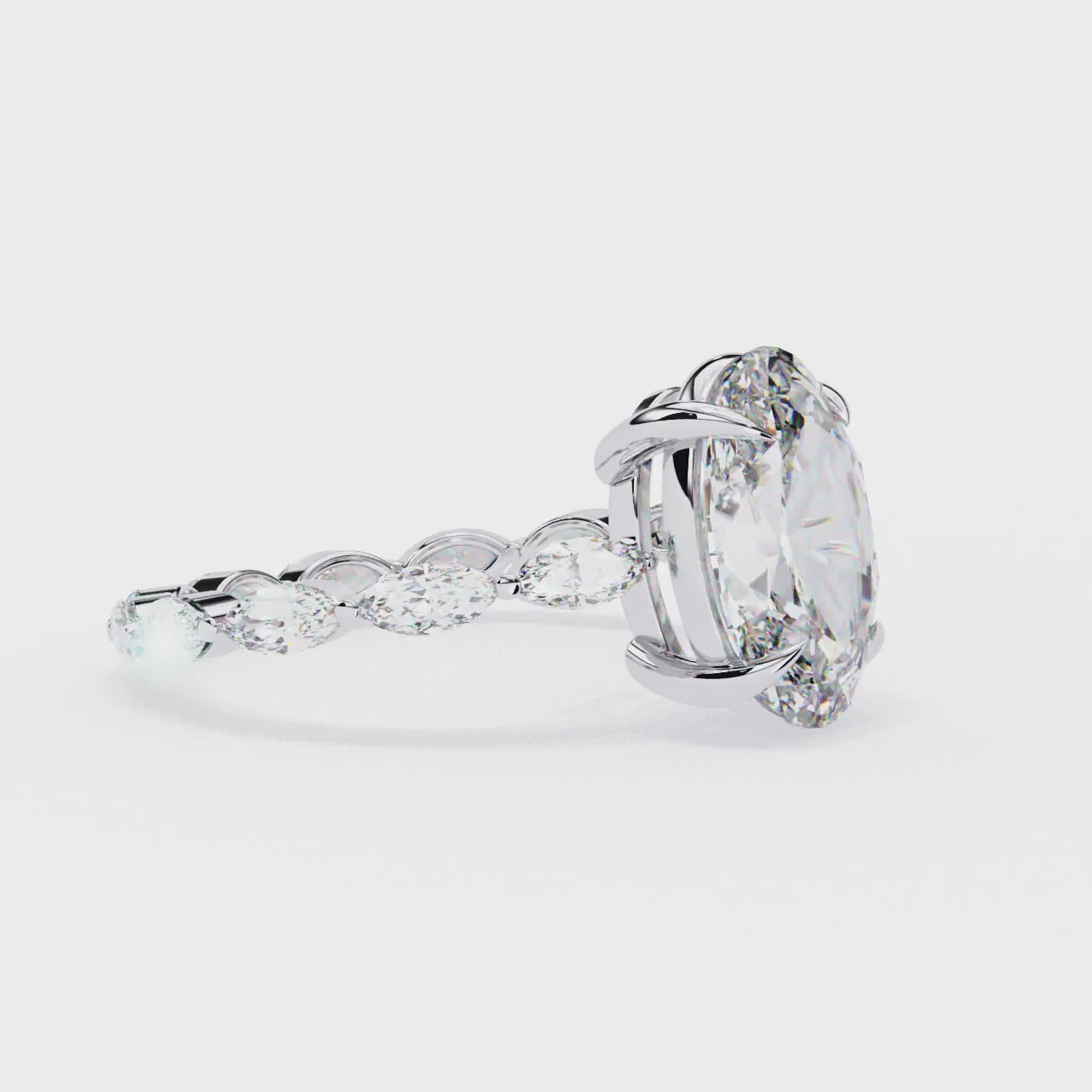 Elegant Diamond Central Stone Ring with Brilliant Side Accents