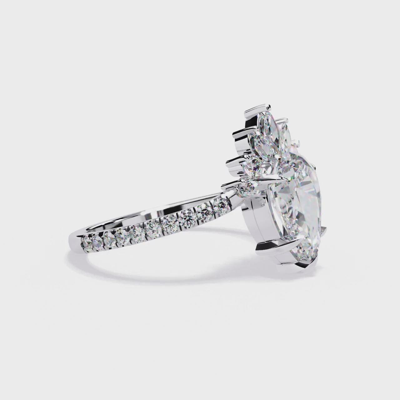 Elegant Central Stone Diamond Ring with Side Accents