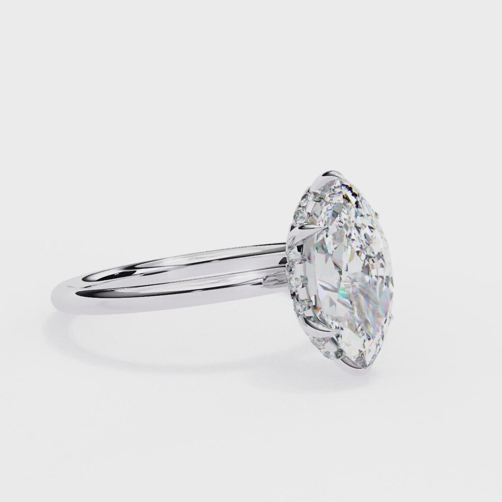 Elegant Diamond Central Stone Side Accent Ring