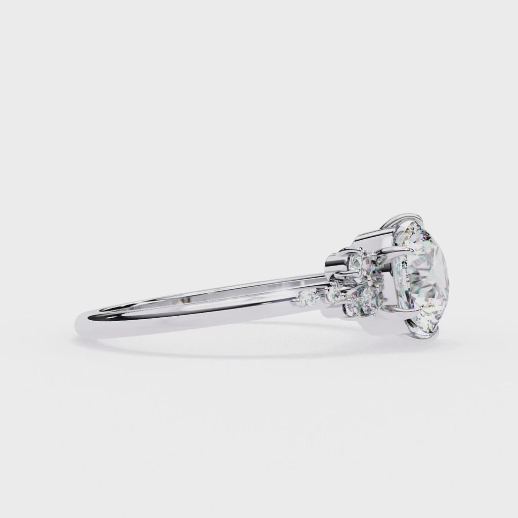 Elegant Central Stone Brilliance Ring with Side Accents