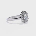 Elegant Central Stone Diamond Ring with Side Brilliance