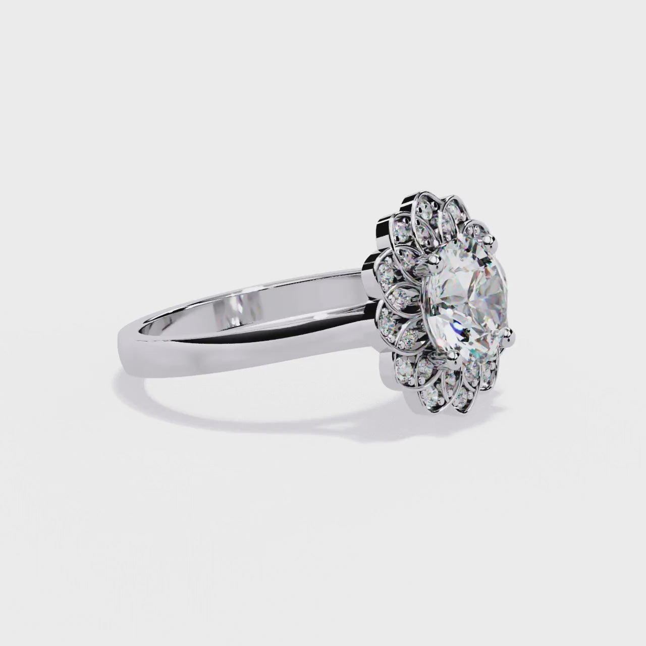 Elegant Central Stone Diamond Ring with Side Brilliance