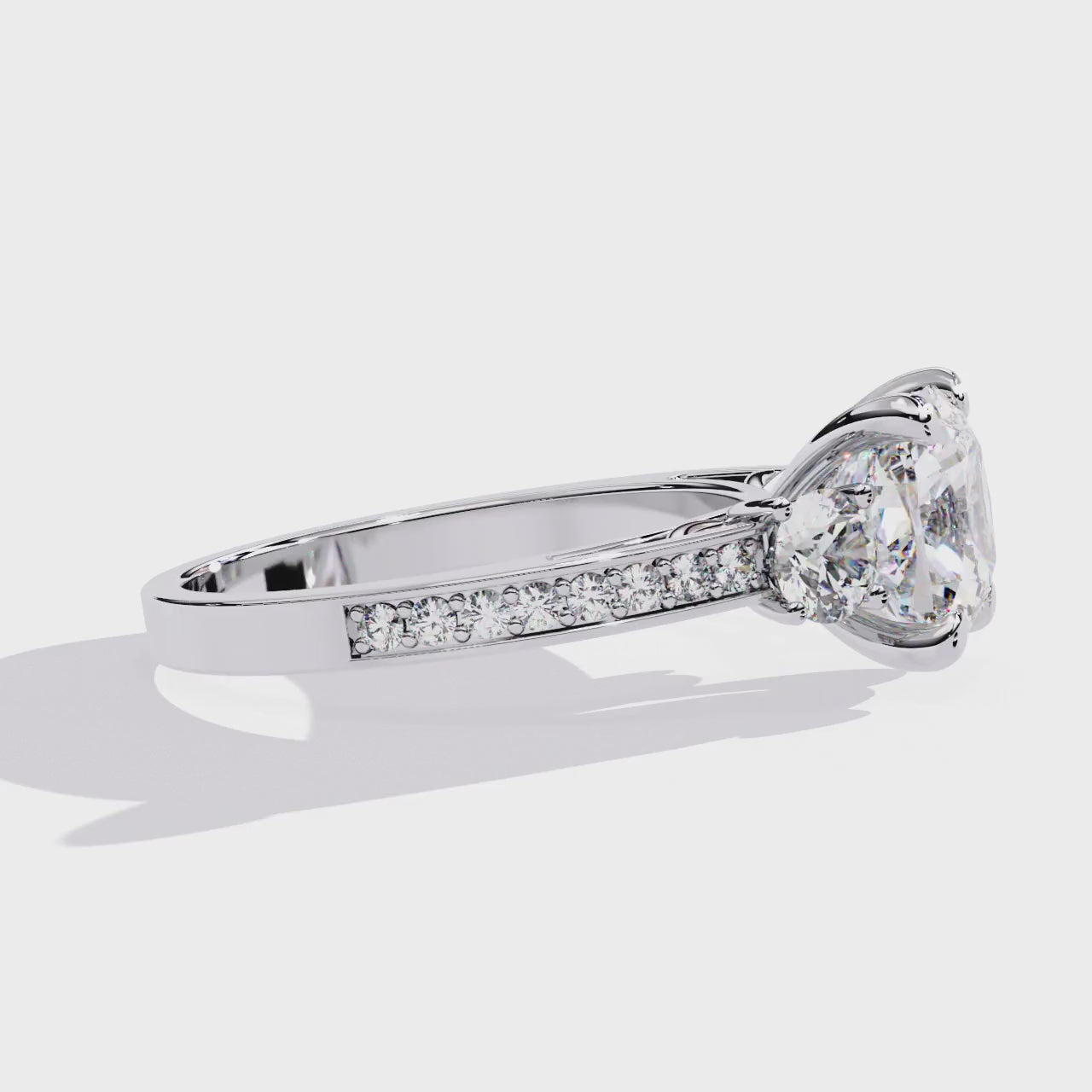 Elegant Diamond Side Stone Brilliance Ring