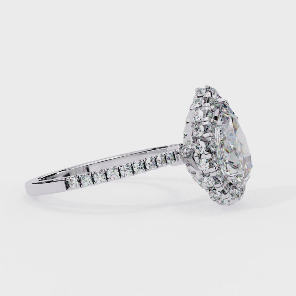 Elegant Central Stone Diamond Halo Ring