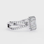 Elegant Diamond Central Stone Ring with Side Accents