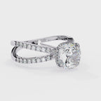 Elegant Central Stone Diamond Ring with Radiant Side Stones