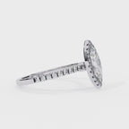 Elegant Central Stone Diamond Ring with Radiant Side Stones