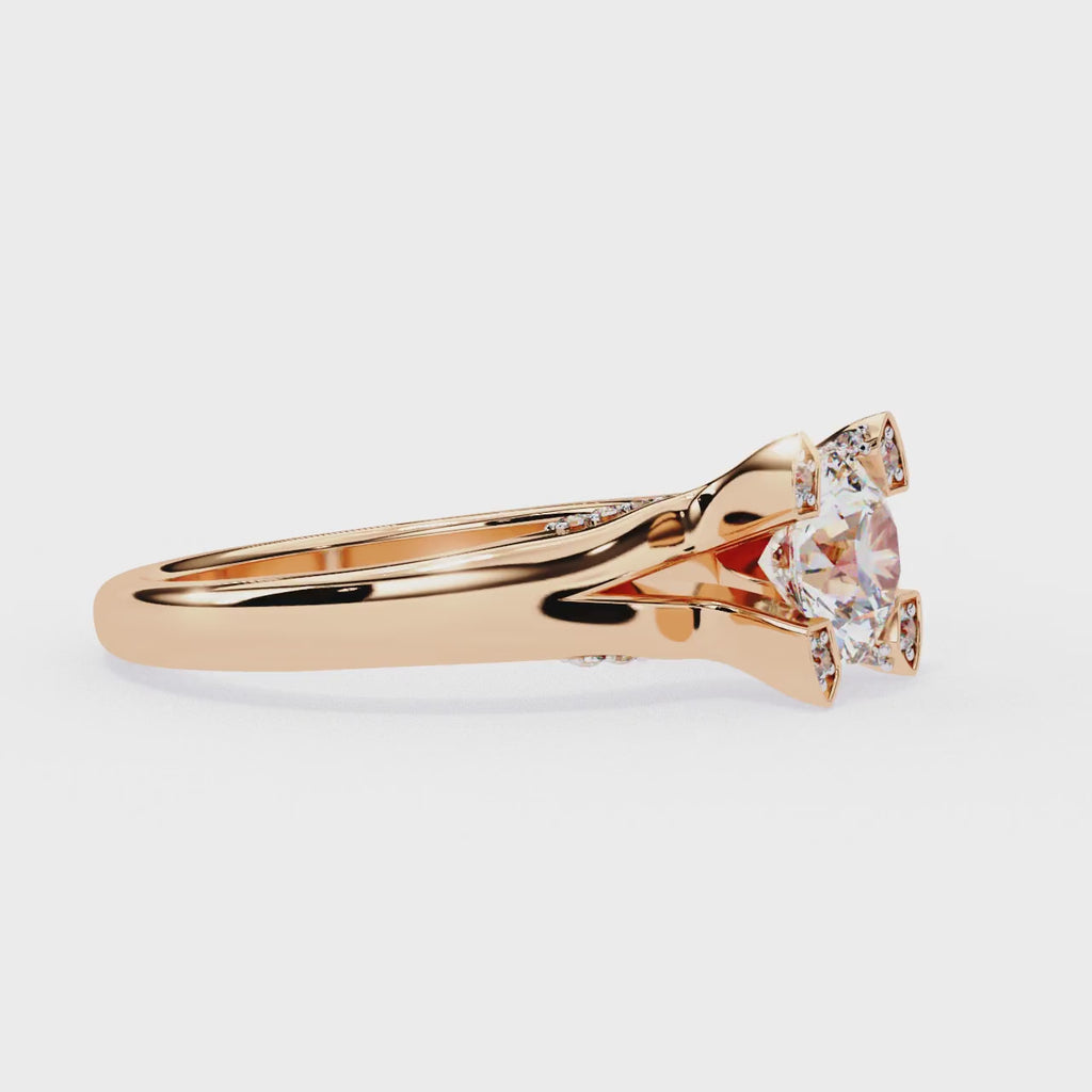 Elegant Diamond Central Stone Ring with Brilliant Side Accents