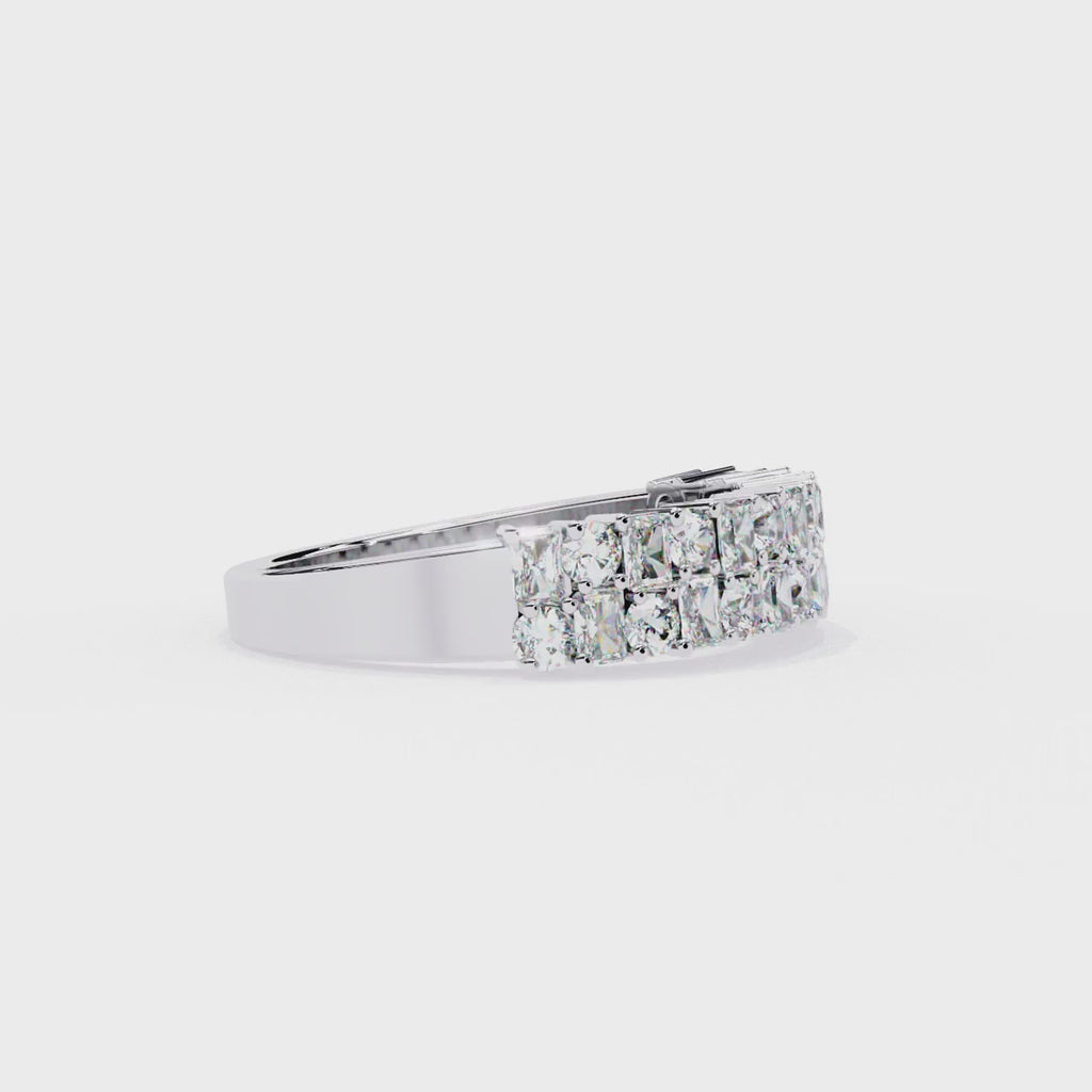 Radiant Diamond Side Stone Eternity Ring