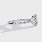 Radiant Central Stone Diamond Ring with Shimmering Accents