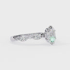 Radiant Central Stone Diamond Ring with Shimmering Side Accents