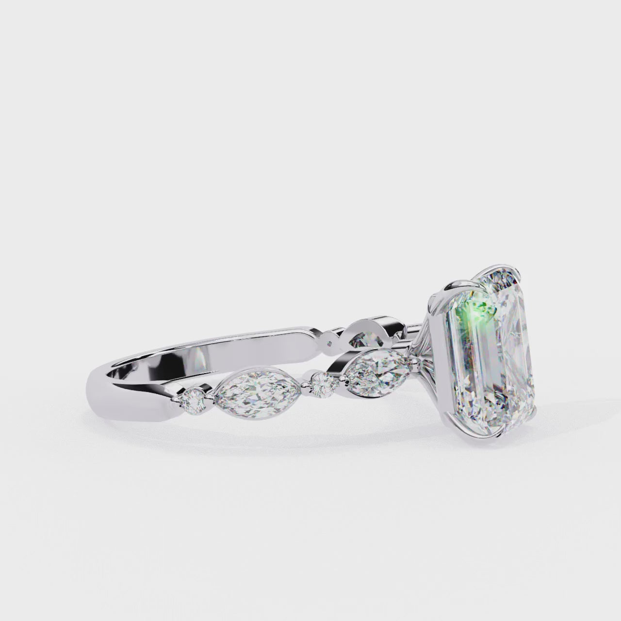 Elegant Central Stone Diamond Ring with Brilliant Side Accents