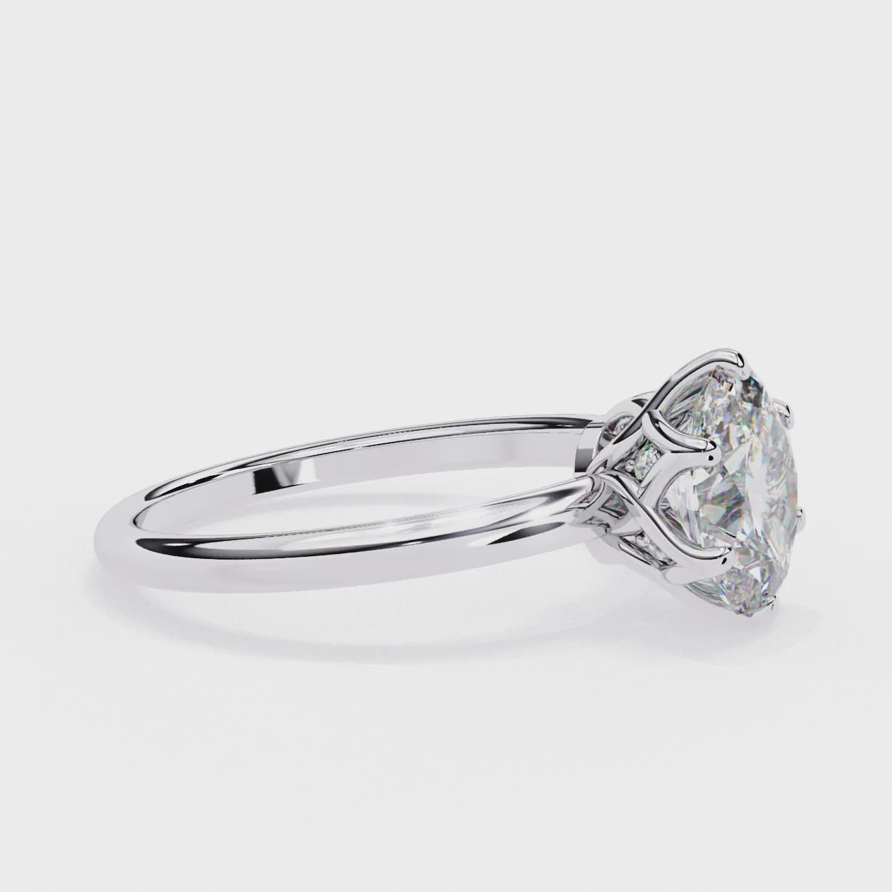 Elegant Radiance Central Solitaire Ring with Side Accents