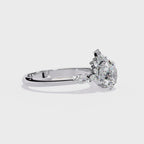 Radiant Central Stone Diamond Ring with Shimmering Side Accents