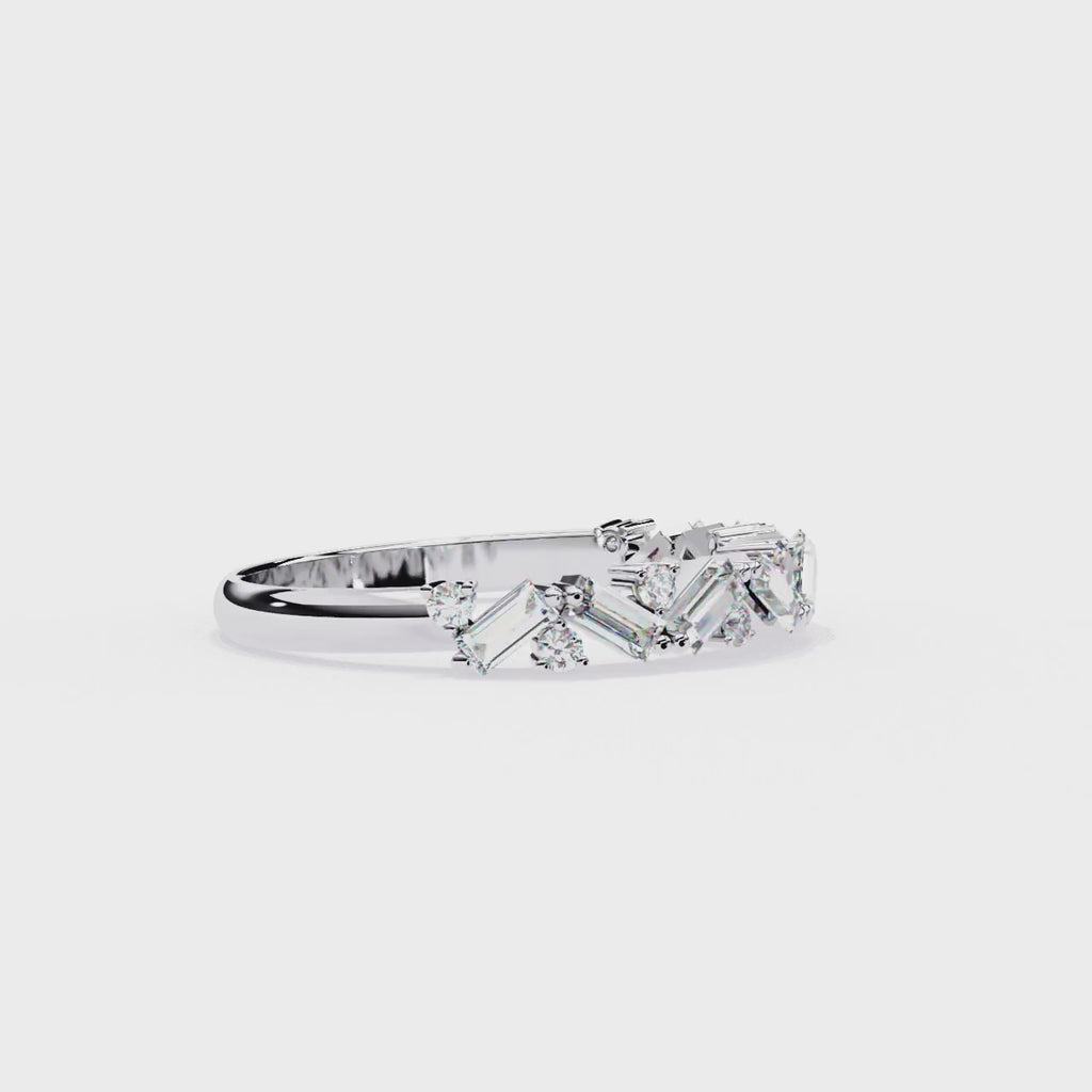 Radiant Diamond Side Stone Eternity Ring