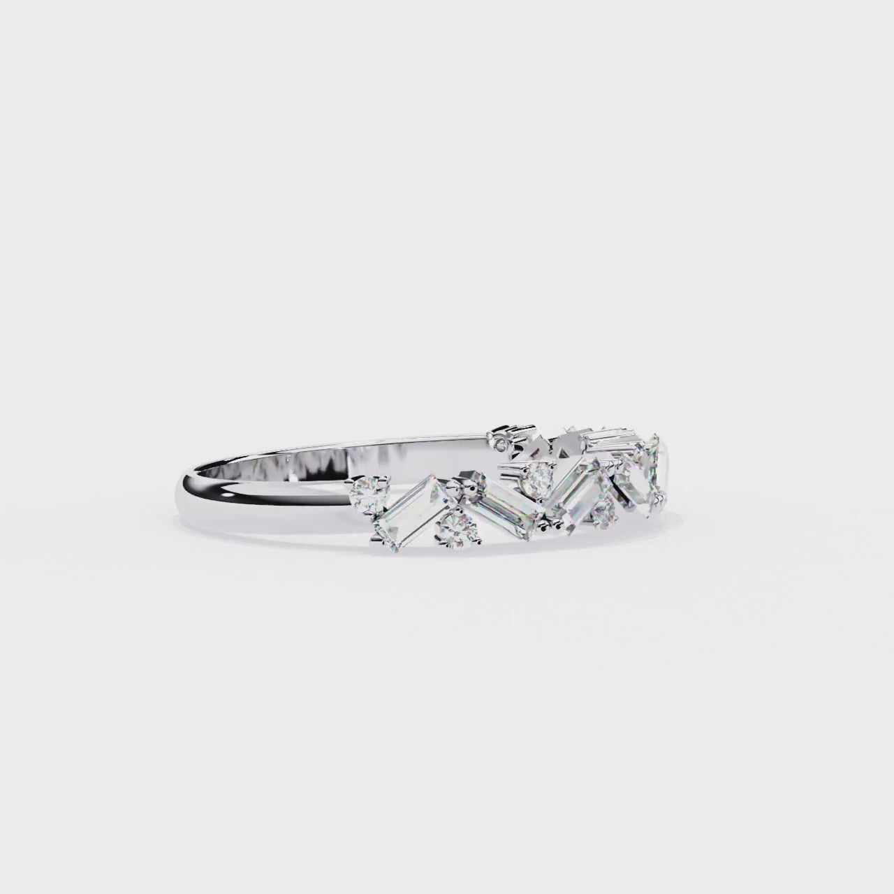Radiant Diamond Side Stone Eternity Ring